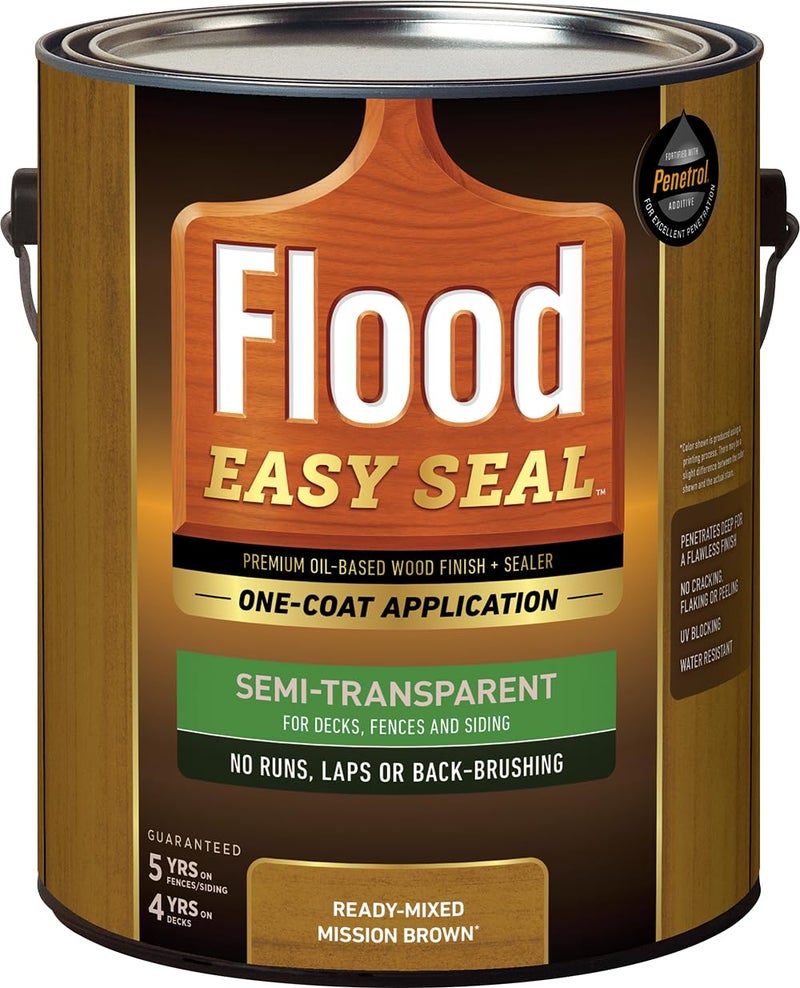 Flood Easy Seal 1 gal. Mission Brown Semi-Transparent Exterior Wood Finish - Image 1